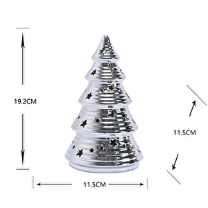 Karaca Home New Year Yılbaşı Christmas Tree Dekoratif Obje Silver 11,5 x 11,5 x 19,2 cm görseli 2