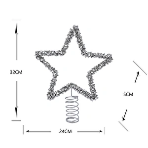 Karaca Home Shimmering Star Ağaç Başlığı Silver