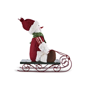 Karaca Home  New Year Yılbaşı Lucy Snowman Peluş Obje 10x23x26 cm görseli 5