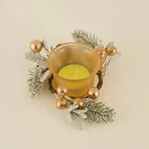 Karaca Home New Year Yılbaşı Winter Tealight Mum Gold