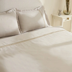 Karaca Home Lumi %100 Pamuk Saten Çift Kişilik Saten Nevresim Takımı Taş görseli 6