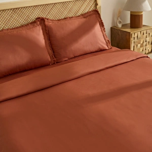 Karaca Home Helios %100 Pamuk Çift Kişilik Nevresim Takımı Terra Cota görseli 5
