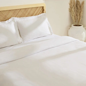 Karaca Home Helios %100 Pamuk Çift Kişilik Nevresim Takımı Beyaz görseli 4