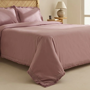 Karaca Home Helios %100 Pamuk Çift Kişilik Nevresim Takımı Gül Kurusu görseli 2