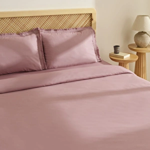 Karaca Home Helios %100 Pamuk Çift Kişilik Nevresim Takımı Gül Kurusu görseli 7