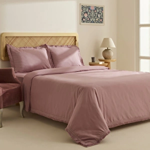 Karaca Home Helios %100 Pamuk Çift Kişilik Nevresim Takımı Gül Kurusu görseli 10