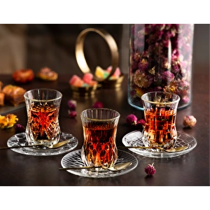 RCR Adagio Yüksek Kalite Cam 6'lı Çay Bardak Seti 140 ml görseli 5