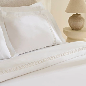 Karaca Home Miel %100 Pamuk Saten Çift Kişilik Nevresim Takımı Beyaz görseli 4