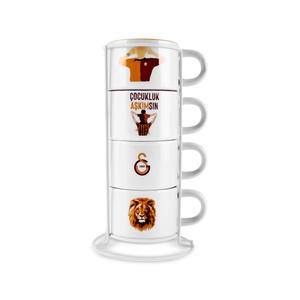 Karaca x Galatasaray Lisanslı 4 Kişilik Standlı Çay Fincan Takımı 180 ml görseli 6