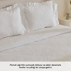 Karaca Home Branley Fırfırlı Tek Kişilik Yatak Örtüsü Takımı Beyaz görseli 5