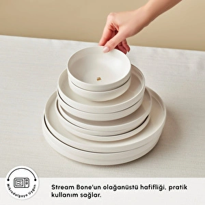 Karaca Stream Bone Saturn Logo 24 Parça 6 Kişilik Yemek Takımı görseli 8