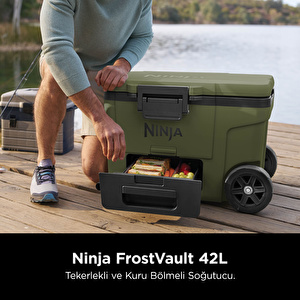 Ninja FrostVault Tekerlekli Cooler 42 Litre Haki görseli 5