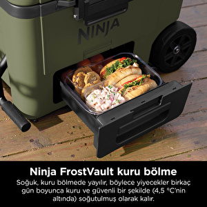 Ninja FrostVault Tekerlekli Cooler 42 Litre Haki görseli 8