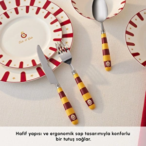 Karaca x Galatasaray Lisanslı 18 Parça 6 Kişilik Çatal Kaşık Bıçak Takımı görseli 5