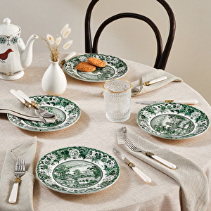 Karaca Old Town 4 Parça Pasta Takımı Yeşil 21 cm görseli 3