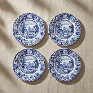 Karaca Old Town 4 Parça Pasta Takımı Mavi 21 cm görseli 1