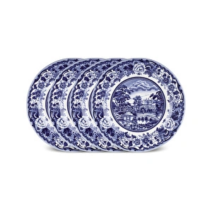 Karaca Old Town 4 Parça Pasta Takımı Mavi 21 cm görseli 7