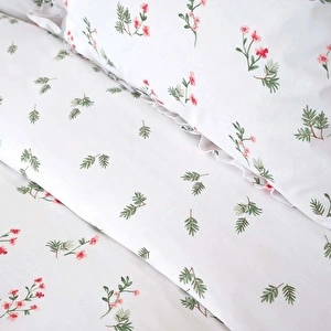 Karaca Home Silvie Fırfırlı %100 Pamuk Tek Kişilik Kişilik Nevresim Takımı Kırmızı