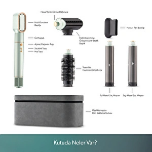 Homend Hairmony 4606h Plus Saç Kurutma ve Şekillendirme Seti Su Yeşili görseli 5