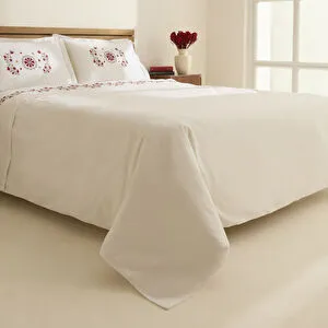 Karaca Home Layali Nakışlı Çift Kişilik Nevresim Takımı Beyaz