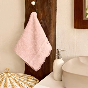 Karaca Home Artisan Cluster %100 Pamuk El Havlusu Pudra 30x50 cm görseli 1