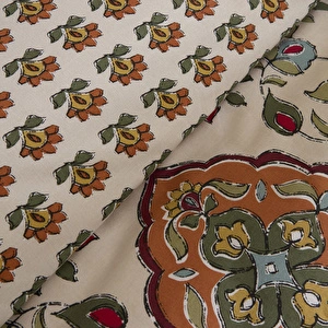 Karaca Home Pueblo %100 Pamuk Çift Kişilik Nevresim Takımı Kiremit görseli 8