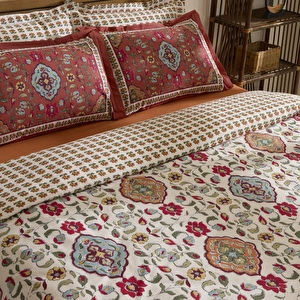 Karaca Home Pueblo %100 Pamuk Çift Kişilik Nevresim Takımı Kiremit görseli 4