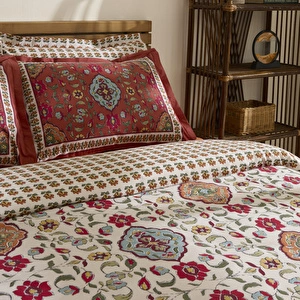 Karaca Home Pueblo %100 Pamuk Çift Kişilik Nevresim Takımı Kiremit görseli 6
