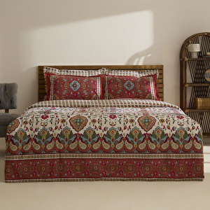 Karaca Home Pueblo %100 Pamuk Çift Kişilik Nevresim Takımı Kiremit görseli 1