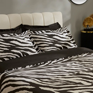 Karaca Home Marimba %100 Pamuk Çift Kişilik Nevresim Takımı Siyah görseli 5