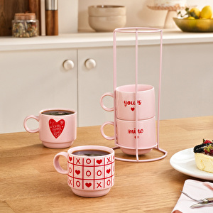 Karaca Dolce Amour Standlı 4 Kişilik Çay Fincan Takımı 160 ml