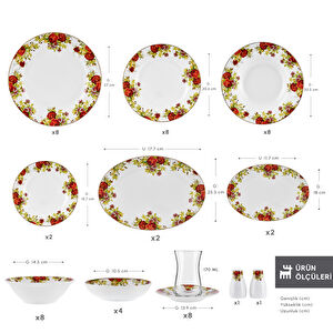Karaca Elegance Bone Montebello 60 Parça 8 Kişilik Yemek Takımı