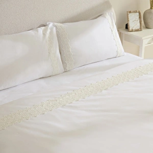 Karaca Home Nuvia Güpürlü Çift Kişilik Nevresim Takımı Beyaz görseli 4