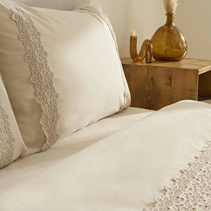 Karaca Home Nuvia Güpürlü Çift Kişilik Nevresin Takımı Bej görseli 7