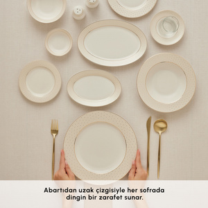 Karaca Elegance Bone Alessa 60 Parça 8 Kişilik Yemek Takımı ve Kahvaltı Seti görseli 4
