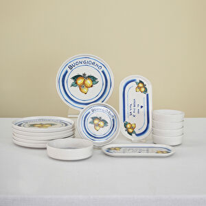 İstanbul Porselen Buongiorno 14 Parça 6 Kişilik Kahvaltı Takımı