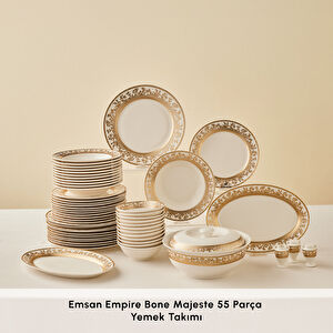 Emsan Empire Bone Majeste 55 Parça 12 Kişilik Yemek Takımı Gold
