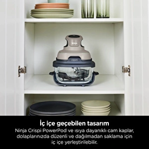 Ninja Crispi 4 in 1 Taşınabilir Cam Hazneli Pişirme Sistemi - Stone görseli 6