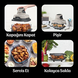 Ninja Crispi 4 in 1 Taşınabilir Cam Hazneli Pişirme Sistemi - Stone görseli 7