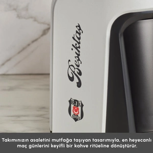 Karaca x Beşiktaş Lisanslı Hatır Hüps Marş Söyleyen 5 Fincan Kapasiteli Sütlü Türk Kahve Makinesi görseli 8