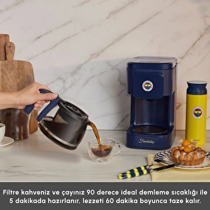 Karaca x Fenerbahçe Lisanslı Just Coffee Aroma 2 in 1 Filtre Kahve ve Çay Demleme Makinesi görseli 4