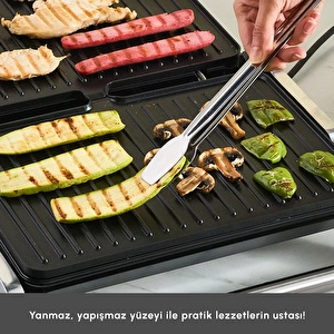Emsan Toastmate 6 Dilim Kapasiteli Zaman Ayarlı Döküm Plakalı Izgara ve Tost Makinesi Inox 2000W görseli 6
