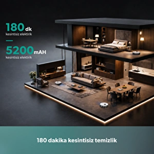 Homend Alex 30 Otomatik Boşaltım Sistemli Moplu 20.000 Pa Robot Süpürge görseli 9