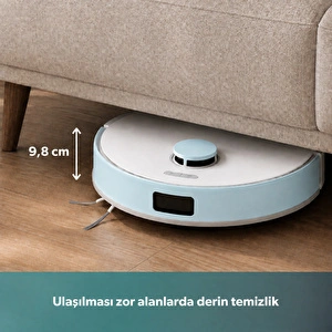 Homend Alex 30 Otomatik Boşaltım Sistemli Moplu 20.000 Pa Robot Süpürge Mavi-Beyaz görseli 2