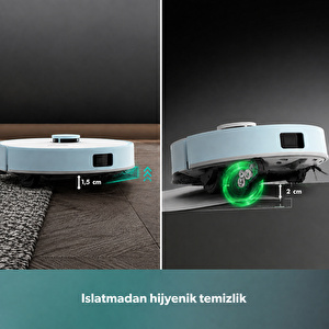 Homend Alex 30 Otomatik Boşaltım Sistemli Moplu 20.000 Pa Robot Süpürge Mavi-Beyaz görseli 4