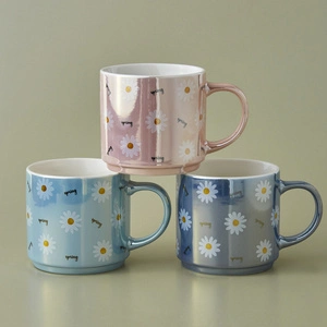 Karaca Daisy Lüsterli Pembe Mug 420 ml