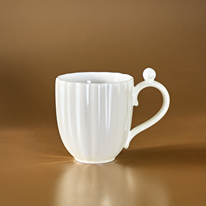 Karaca Shell Lüsterli Beyaz Mug  380 ml görseli 1