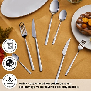 Emsan Boreas Platin 12 Kişilik 84 Parça Çatal Kaşık Bıçak Takımı görseli 4