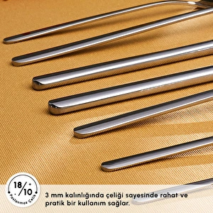 Emsan Boreas Platin 12 Kişilik 84 Parça Çatal Kaşık Bıçak Takımı görseli 5