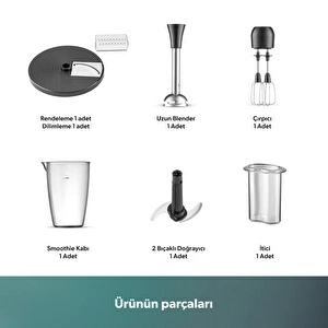 Homend Functionall 2851H Mutfak Robotu Siyah Kırmızı görseli 5